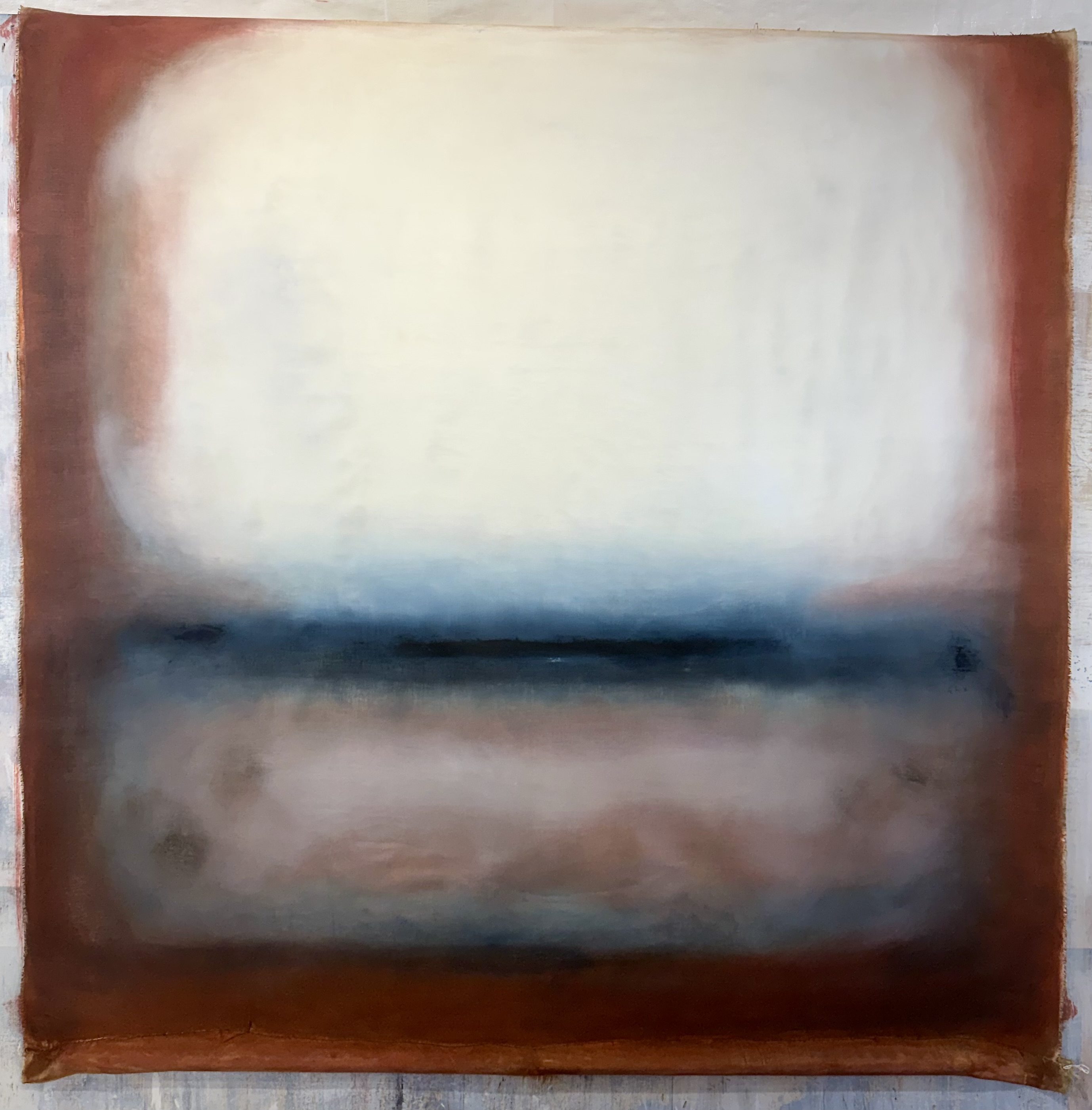 Enduring the Silence (2026) — abstract painting by Los Angeles–based contemporary artist Todd Williamson; Oil on canvas tapestry. 60 × 48 in.