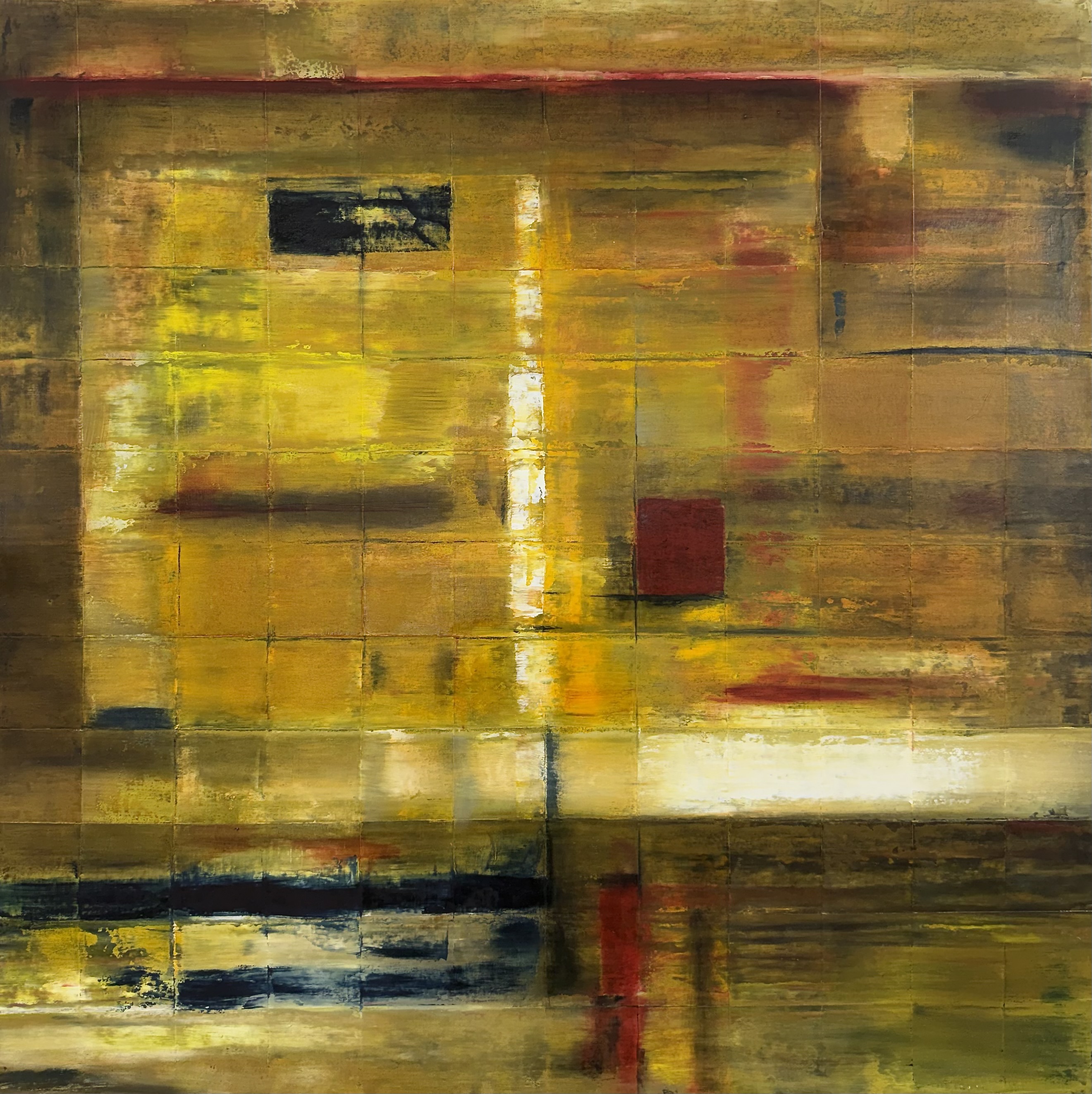Poetic Structure (2026) — abstract painting by Los Angeles–based contemporary artist Todd Williamson; Oil on canvas. 48 × 48 in.