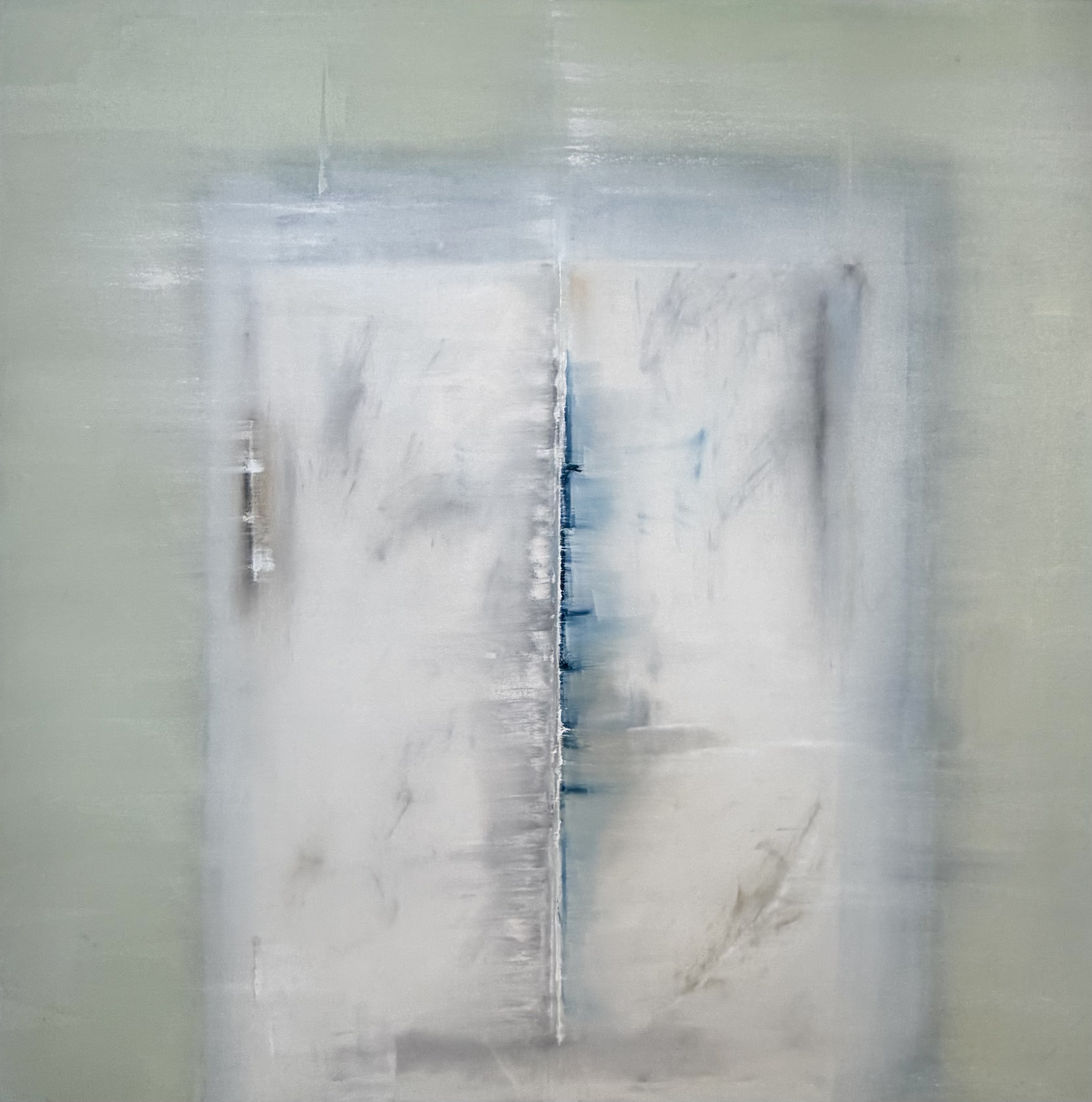 Where Water Gathers (2026) — abstract painting by Los Angeles–based contemporary artist Todd Williamson; Oil on linen. 48 × 48 in.